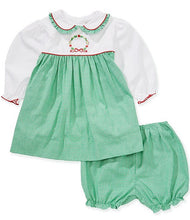 Load image into Gallery viewer, INFANT HOLIDAY WREATH EMBROIDERED DRESS