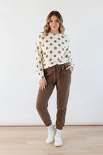 Load image into Gallery viewer, LOUNGE CREW NECK PULLOVER - CREAM POLKA DOT