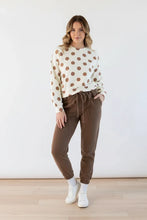 Load image into Gallery viewer, LOUNGE CREW NECK PULLOVER - CREAM POLKA DOT