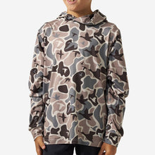 Load image into Gallery viewer, BURLEBO YOUTH PERFORMANCE HOODIE - MALLARD MAYHEM CAMO