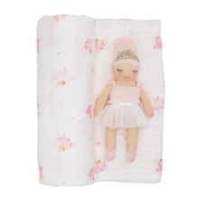 Load image into Gallery viewer, BALLERINA SWADDLE & RATTLE SET