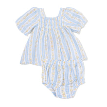 Load image into Gallery viewer, HAZEL FLORAL STRIPE DRESS & BLOOMER SET