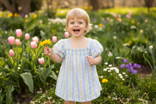 Load image into Gallery viewer, HAZEL FLORAL STRIPE DRESS & BLOOMER SET