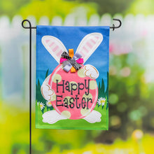 Load image into Gallery viewer, HIDING BUNNY GARDEN BURLAP FLAG