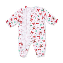 Load image into Gallery viewer, BOWS & CANDY CANES RUFFLE COLLAR ROMPER