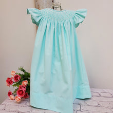 Load image into Gallery viewer, CATHERINE MINT PEARL SMOCKED DRESS