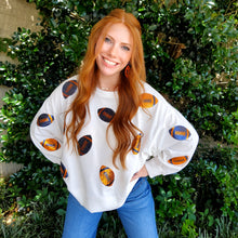 Load image into Gallery viewer, MILLIE FOOTBALL SWEATSHIRT BLUE & ORANGE