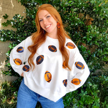 Load image into Gallery viewer, MILLIE FOOTBALL SWEATSHIRT BLUE & ORANGE