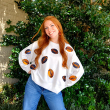 Load image into Gallery viewer, MILLIE FOOTBALL SWEATSHIRT BLUE & ORANGE