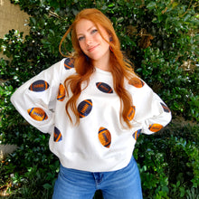 Load image into Gallery viewer, MILLIE FOOTBALL SWEATSHIRT BLUE & ORANGE