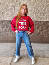 Load image into Gallery viewer, ROLL TIDE ROLL CROP SWEATSHIRT