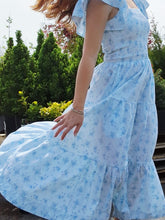 Load image into Gallery viewer, BLUE BOUQUET SMOCKED DRESS