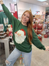 Load image into Gallery viewer, GLITTER SANTA SWEATSHIRT - GREEN