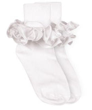 Load image into Gallery viewer, MISTY RUFFLE LACE TURN CUFF- WHITE