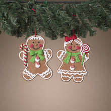 Load image into Gallery viewer, CLAY DOUGH GINGERBREAD BOY/GIRL ORNAMENTS