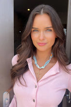 Load image into Gallery viewer, LOUISA BEADED CROSS SCARF NECKLACE - PASTEL MULT