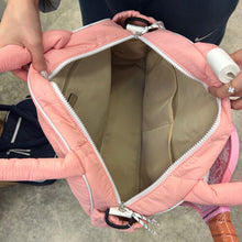 Load image into Gallery viewer, QUILTED TWO-TONE PICKLEBALL DUFFLE-PINK/WHITE