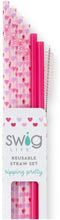 Load image into Gallery viewer, SWIG REUSABLE STRAW SET - FALLING IN LOVE