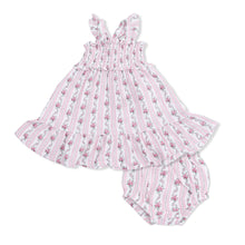 Load image into Gallery viewer, ROSE TRELLIS SMOCKED RUFFLE SUNDRESS & BLOOMER