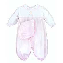 Load image into Gallery viewer, PINK CONVERTIBLE ROMPER/BAG & HAT WITH GIRAFFE