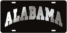 Load image into Gallery viewer, BLACK LASER CUT WITH ARCHED ALABAMA LICENSE PLATE