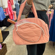 Load image into Gallery viewer, QUILTED TWO-TONE PICKLEBALL DUFFLE-PINK/WHITE