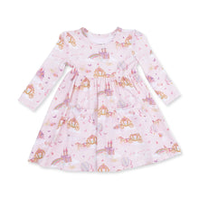 Load image into Gallery viewer, PRINCESS UNICORNS & CASTLE TWIRLY DRESS WITH BIKE SHORTS