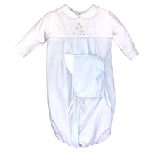 Load image into Gallery viewer, BLUE CONVERTIBLE GOWN & HAT WITH GIRAFFE EMBROIDERED