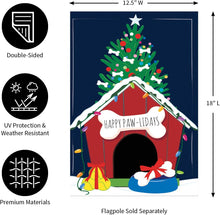 Load image into Gallery viewer, HOLIDAY DOG HOUSE APPLIQUE FLAG - GARDEN FLAG