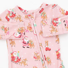 Load image into Gallery viewer, REINDEER & SANTA 2 WAY RUFFLE BACK ZIPPER FOOTIE