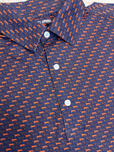 Load image into Gallery viewer, TIGER THEMED BLUE/ORANGE PERFORMANCE POLO