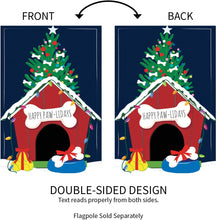 Load image into Gallery viewer, HOLIDAY DOG HOUSE APPLIQUE FLAG - GARDEN FLAG