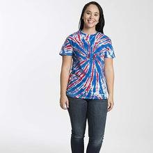 Load image into Gallery viewer, TIE-DYE TEE - RED, WHITE & BLUE