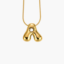Load image into Gallery viewer, GOLD BUBBLE LETTER NECKLACES
