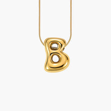 Load image into Gallery viewer, GOLD BUBBLE LETTER NECKLACES