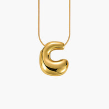 Load image into Gallery viewer, GOLD BUBBLE LETTER NECKLACES