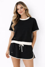 Load image into Gallery viewer, BLACK/IVORY ACTIVE - SKORT SET