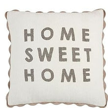 Load image into Gallery viewer, MUD PIE REVERSIBLE PATTERN PILLOW - HOME SWEET HOME PILLOW