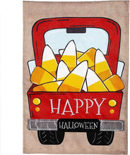 Load image into Gallery viewer, CANDY CORN TRUCK GARDEN BURLAP