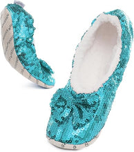 Load image into Gallery viewer, CLASSIC BLING HOUSE SLIPPERS - AQUA