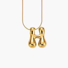 Load image into Gallery viewer, GOLD BUBBLE LETTER NECKLACES