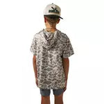 Load image into Gallery viewer, BURLEBO TODDLER / YOUTH SS PERFORMANCE HOODIE - CLASSIC DEER CAMO