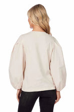 Load image into Gallery viewer, DILLON POPLIN SLEEVE TOP - CREAM