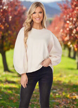 Load image into Gallery viewer, DILLON POPLIN SLEEVE TOP - CREAM