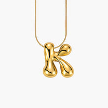 Load image into Gallery viewer, GOLD BUBBLE LETTER NECKLACES