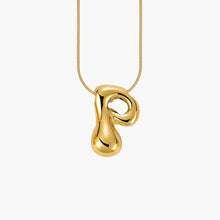 Load image into Gallery viewer, GOLD BUBBLE LETTER NECKLACES