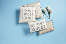 Load image into Gallery viewer, MUD PIE REVERSIBLE PATTERN PILLOW - BE OUR GUEST PILLOW