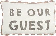 Load image into Gallery viewer, MUD PIE REVERSIBLE PATTERN PILLOW - BE OUR GUEST PILLOW