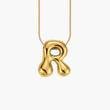 Load image into Gallery viewer, GOLD BUBBLE LETTER NECKLACES
