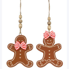Load image into Gallery viewer, METAL GINGERBREAD ORNAMENTS
